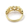 Real 18K Gold Plated Brass Micro Pave Cubic Zirconia Adjustable Rings RJEW-M170-04G-01-3