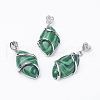 Synthetic Malachite Pendants G-E423-02P-1