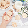Unfinished Hexagon Wooden Slices WOOD-WH0027-53-3