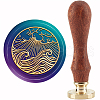 Brass Wax Seal Stamp with Handle AJEW-WH0184-0896-1