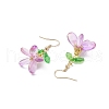 304 Stainless Steel Glass Dangle Earrings EJEW-MZ00433-03-4