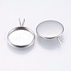 Tarnish Resistant 304 Stainless Steel Pendant Cabochon Settings X-STAS-I069-37-14MM-2