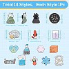 SUNNYCLUE 14Pcs 14 Styles Black Alloy Chemistry Theme Brooches JEWB-SC0001-48-2