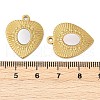 304 Stainless Steel Natural White Shell Pendants STAS-L288-06G-02-3