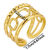 Vintage Hollow Stainless Steel French Style Cuff Rings for Women LA6157-2-3