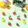 6Pcs Glass Pendants PALLOY-CJ00139-6