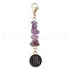 12Pcs Alloy Enamel Flat Round with 12 Constellations Pendant Decorations HJEW-JM02526-4