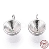 Rhodium Plated 925 Sterling Silver Charms Rhinestone Settings STER-T004-57P-4