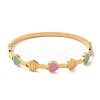 Heart Enamel Vacuum Plating 304 Stainless Steel Bangles for Women BJEW-F474-26G-2