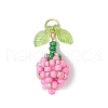 Glass Seed Beaded Flower Bud Pendants PALLOY-MZ00759-05-1