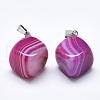 Natural Banded Agate/Striped Agate Pendants G-T122-19B-2