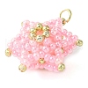 Seed Beads Beaded Charms PALLOY-MZ00286-04-3