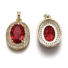 Golden Plated Brass Micro Pave Clear Cubic Zirconia Pendants ZIRC-F123-02L-2