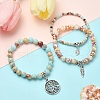 DIY Natural Crazy Agate & Fire Crackle Agate Stretch Bracelet Making Kit DIY-YW0008-49-7