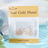 Beebeecraft 24Pcs 2 Style Brass Huggie Hoop Earring Findings FIND-BBC0002-63-6