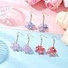 Acrylic Flower Dangle Earrings EJEW-TA00638-1