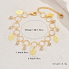 Classic Middle Eastern Style Brass Pave Crystal Rhinestone Leaf Shape Tassel Anklets for Women AS9149-5