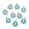 Brass Enamel Pendants X-KK-A155-08G-2