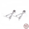 Anti-Tarnish Rhodium Plated 925 Sterling Silver Pendant Bails STER-L058-010P-3