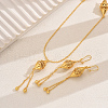 Brass Bicone Tassel Earrings & Necklaces Sets for Women KG8308-1