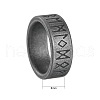 Viking Rune Stainless Steel Finger Rings for Men WGDF4AB-49-2