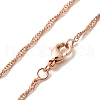1.5mm Rack Plating Brass Singapore Chain Necklaces for Women Men MAK-L044-28RG-2