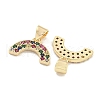 Brass Micro Pave Cubic Zirconia Pendantsn KK-S386-26G-2
