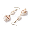 304 Stainless Steel Shell Shape with Tortoise & Starfish Dangle Earrings EJEW-JE06265-04-5