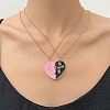 2Pcs Fashionable Alloy Enamel BFF Heart Pendant Necklaces for Women FS-WGCCF5D-01-1