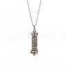 Synthetic Mixed Stone Chip Wishing Bottle Cone Love Glass Pendant Necklaces FL0210-8-1