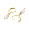 Natural Baroque Pearl Oval Leverback Earrings EJEW-JE06437-4