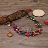 Ethnic Style Dyed Coconut Disc Beaded 3 Layer Necklaces for Women WG6DEC1-01-3