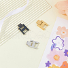 SUPERFINDINGS 3Pcs 3 Colors Rectangle Stainless Steel Watch Band Clasps STAS-FH0002-27C-5