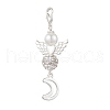 Angel Pave Disco Ball Pendant Decorations HJEW-JM03067-02-4