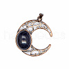 Retro Hollow Synthetic Blue Goldstone Pendants PW-WGE1A4B-21-1