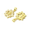 Real 18K Gold Plated Brass Micro Pave Cubic Zirconia Pendants KK-H472-14G-01-2