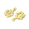 Real 18K Gold Plated Brass Micro Pave Cubic Zirconia Pendants KK-H472-14G-01-2