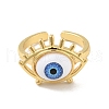 Acrylic Horse Eye Open Cuff Ring RJEW-B042-04G-03-2