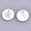 Natural Freshwater Shell Pendants SHEL-N027-04R-1