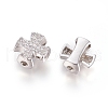 Brass Micro Pave Cubic Zirconia Slide Charms ZIRC-G166-38-3