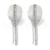Leaf 304 Stainless Steel Dangle Earrings EJEW-L283-107P-2