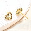Heart Sparkling Cubic Zirconia Stud Earrings for Girl Women EJEW-H126-18G-1