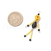 Glass Seed Beaded Little Skeleton Figure Pendants PALLOY-MZ00762-2