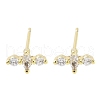 Brass Micro Pave Clear Cubic Zirconia Studs Earring EJEW-S217-G24-1