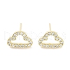 Brass Micro Pave Clear Cubic Zirconia Studs Earring EJEW-S217-G11-1