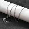 Non-Tarnish 304 Stainless Steel Cable Chain Necklace STAS-T040-PJ204-40-2