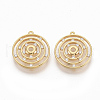 Brass Micro Pave Clear Cubic Zirconia Pendants ZIRC-Q021-009G-NF-1