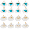 SUNNYCLUE 32Pcs 2 Colors Summer Beach Natural Shell Pendants FIND-SC0012-35-1