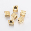 304 Stainless Steel Large Hole Letter European Beads X-STAS-H428-01G-J-1