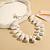 Resin Teardrop Beaded Necklaces for Women FS-WGB04AC-01-1